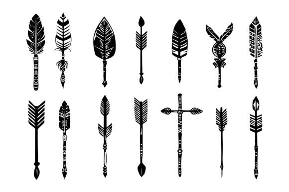 Download Boho Arrows Black Silhouette - Silhouette Collection