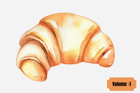 Download Watercolor Croissant Clipart Sublimation - Croissant clipart Collection