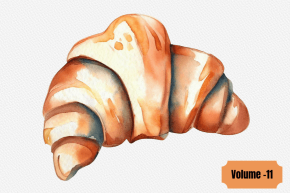 Download Watercolor Croissant Clipart Graphic - Croissant clipart Collection
