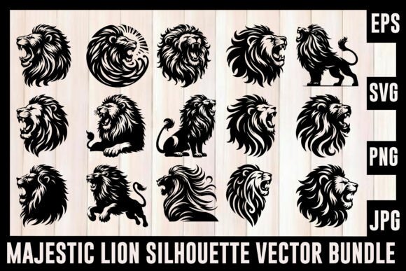 Download Majestic Lion Silhouette Vector Bundle - Silhouette Collection