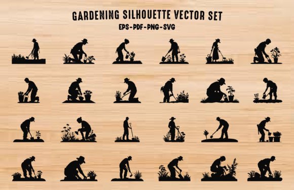 Download Gardening Vector Silhouette Bundle - Silhouette Collection