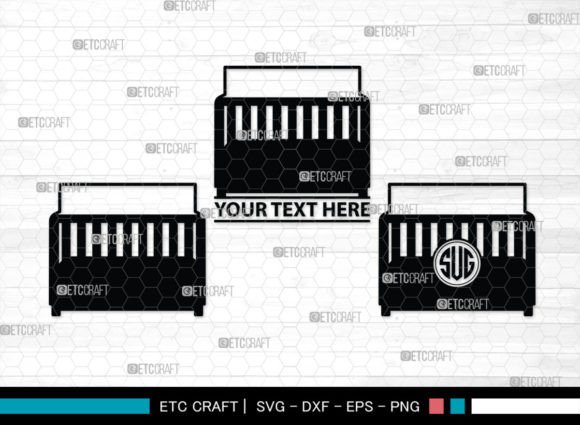 Download Baby Crib Monogram, Baby Crib Silhouette - Silhouette Collection