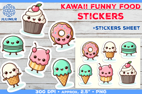 Download Kawaii Dessert Character Stickers Set - Premium Bundle