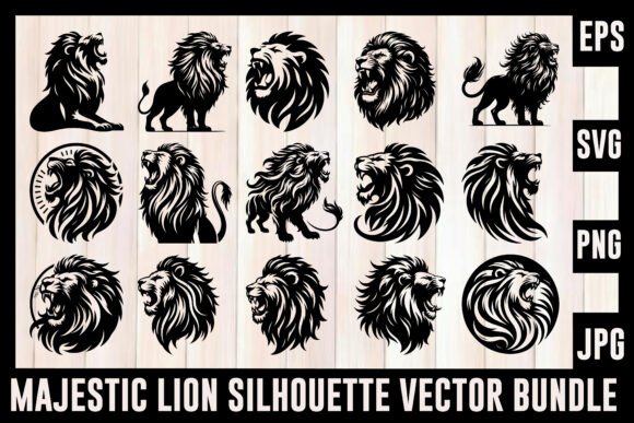 Download Majestic Lion Silhouette Vector Bundle - Silhouette Collection