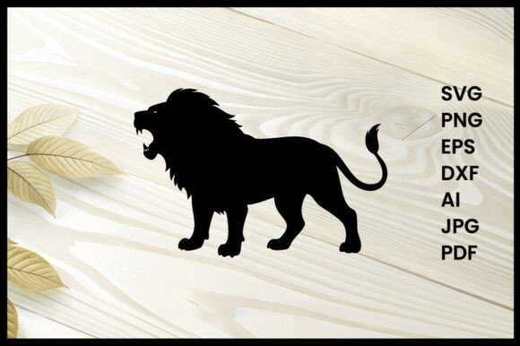 Download Lion Growling Silhouette Illustration - Silhouette Collection