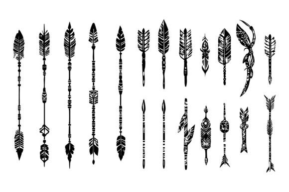 Download Boho Arrows Black Silhouette Set - Silhouette Collection
