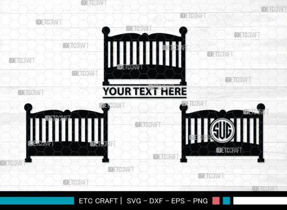 Download Baby Crib Monogram, Baby Crib Silhouette - Silhouette Collection