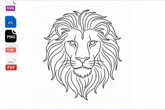 Download Lion Head SVG Line Art Digital Download - Lion head svg Collection