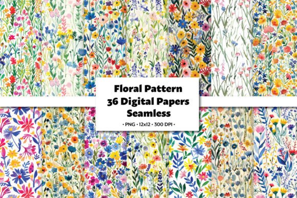 Download Floral Pattern - 36 Seamles Papers - Premium Resources