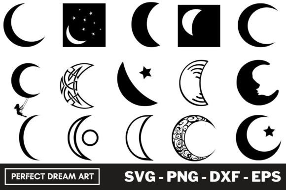 Download Crescent Moon Silhouette Bundles - Silhouette Collection
