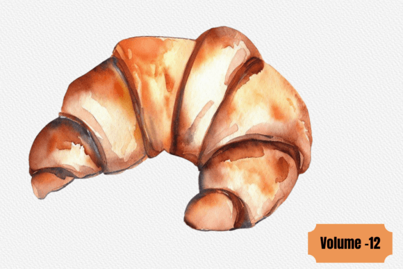 Download Watercolor Croissant Clipart Graphic - Croissant clipart Collection