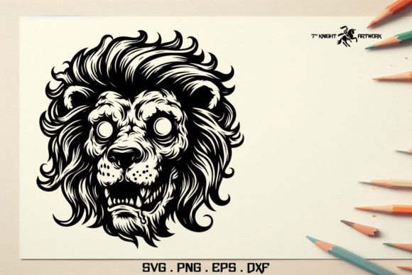 Download Zombie Lion Head Svg. Vector Art - Lion head svg Collection