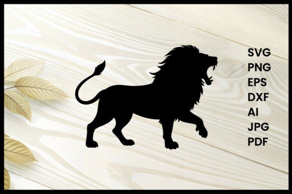 Download Lion Roaring Silhouette Illustration - Silhouette Collection