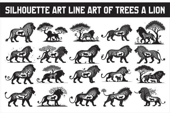 Download Lion Silhouette Vector Illustration, - Silhouette Collection