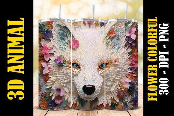 Download 3D White Wolf Tumbler - Premium Resources