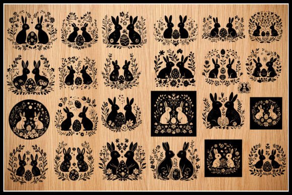 Download Floral Fantasy Rabbit Silhouettes - Silhouette Collection
