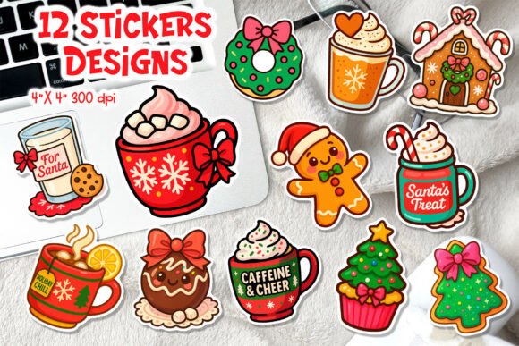 Download Cute Christmas Drink &amp; Dessert Stickers - Premium Resources